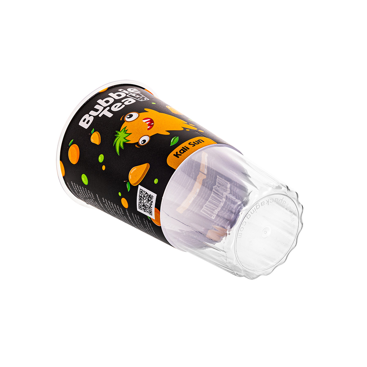 Bubble Tea beker liggend_golvende onderkant